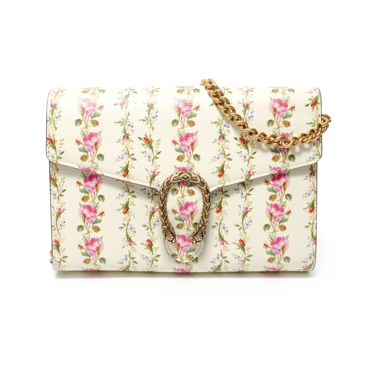 グッチ GUCCI デュオニソス チェーンショルダー フラワー レザー ショルダーバッグ【中古】