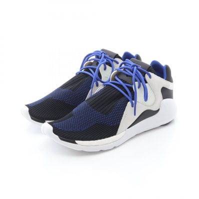 ワイスリー Y-3 QR KNIT RUN スニーカー 靴 ファブリック スウェード メンズ ブラック系 / ブルー系 AQ5723 【中古】