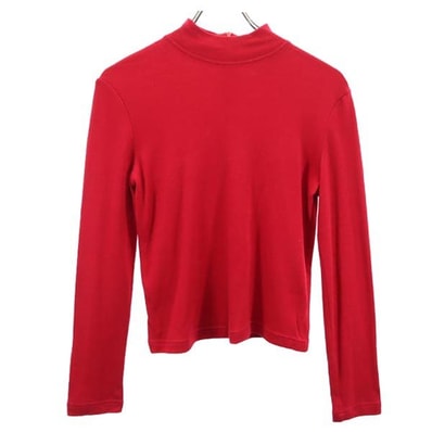 Gianni Versace ジャンニヴェルサーチ イタリア製 ウールブレンド 長袖 カットソー レッド バックジップ