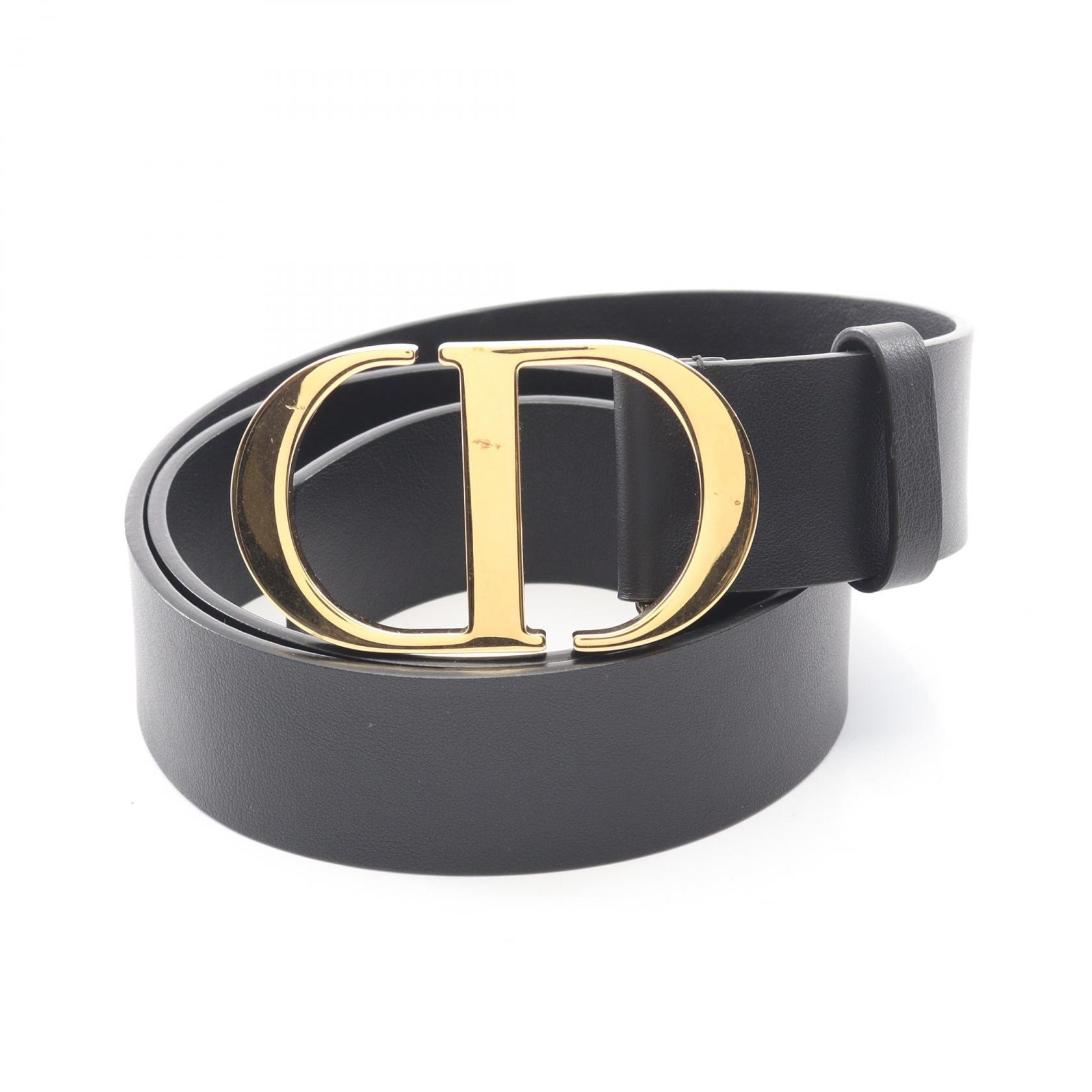 ディオール Dior CDロゴ ベルト 衣料品 レザー レディース ブラック系 【中古】