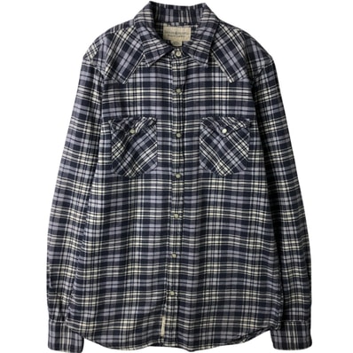 古着 ラルフローレン Ralph Lauren DENIM&SUPPLY デニム&サプライ 長袖 ウエスタンネルチェックシャツ メンズM相当/eaa458921