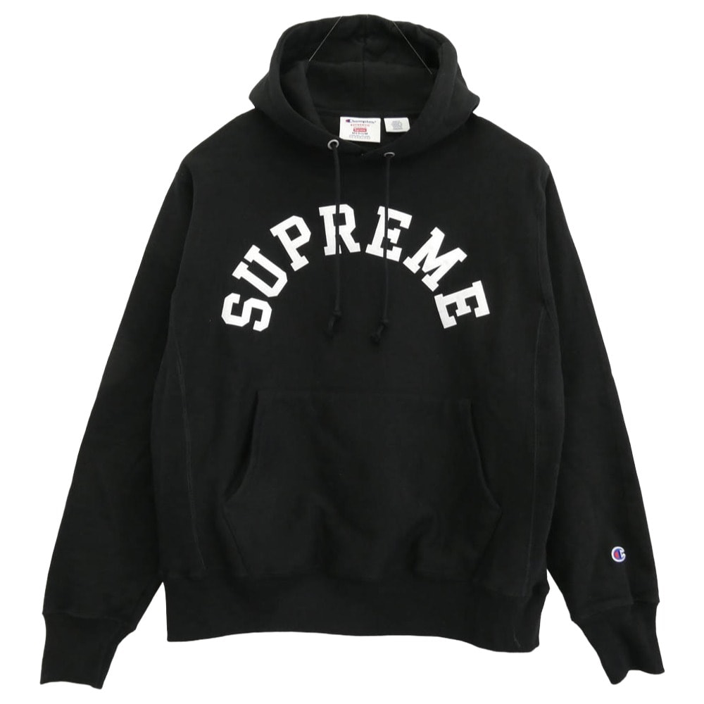 Supreme シュプリーム パーカー 25SS Hooded Sweatshirt フロント アーチロゴ フーデッド スウェット パーカー フーディー ブラック系 M【中古】
