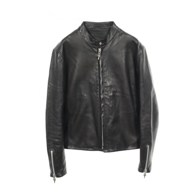 Chrome Hearts Racing 2 Dagger Zip Single Riders Leather Jacket "Black"