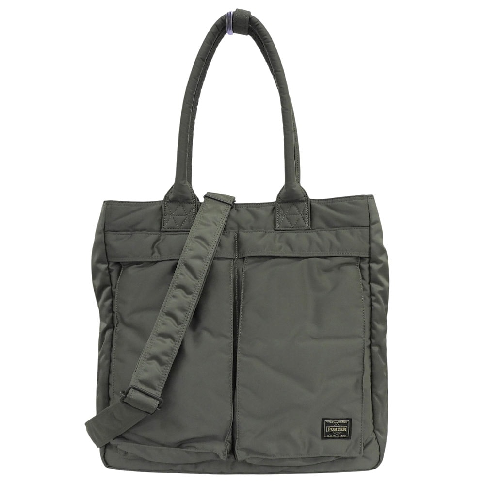 ポーター 美品 TANKER CARRYING TOTE BAG トートバッグ メンズ グリーン系 622-19839