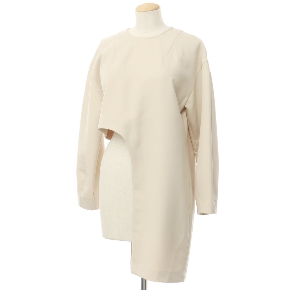 【中古】クラネ CLANE ポリエステル アシンメトリー ブラウス ベージュ【サイズ1】【レディース】