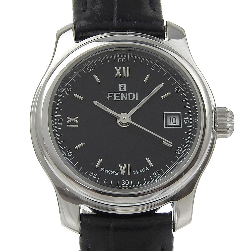 フェンディ ブラックダイアル デイト 210L レディース腕時計