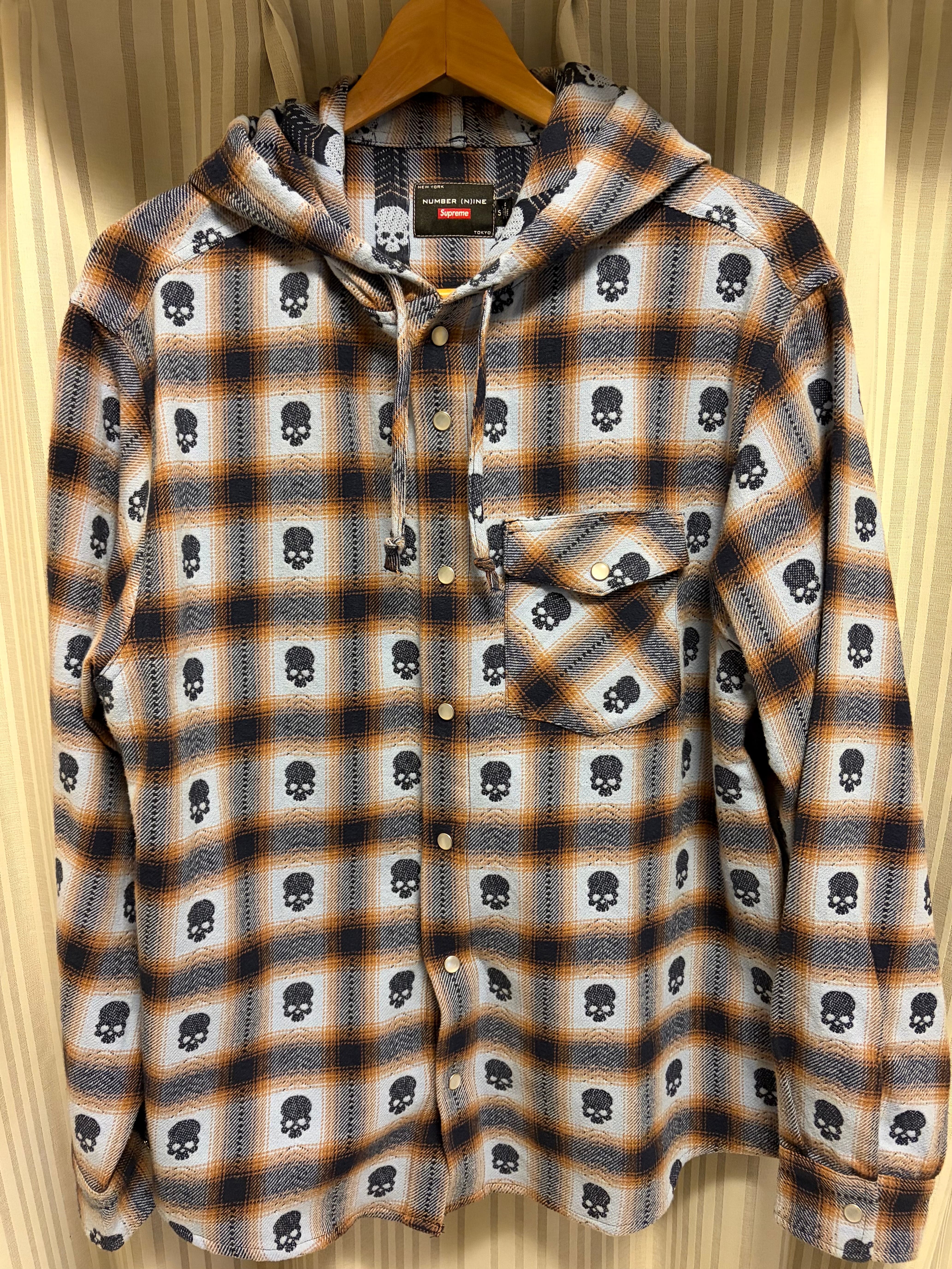 Supreme x Number (N)ine Hooded Flannel Shirt "Blue"