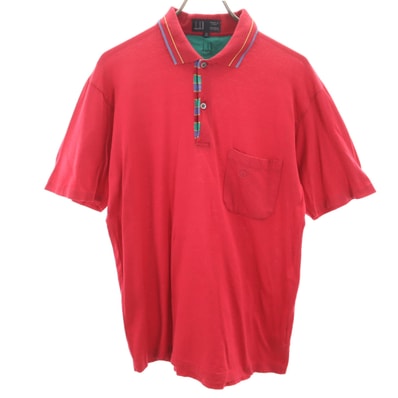 Dunhill ダンヒル 90s イタリア製 オールド 半袖 ポロシャツ 38 レッド
