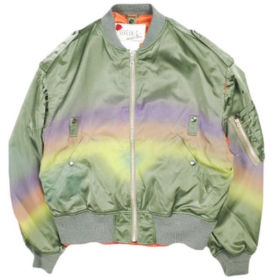 SEVESKIG セヴシグ 25SS 日本製 DETACHABLE MA-01 VER RAINBOW デタッチャブルMA-1ジャケット レインボー L KHAKI 定価105,600円 3WAY L-2B フライト アウター g25691