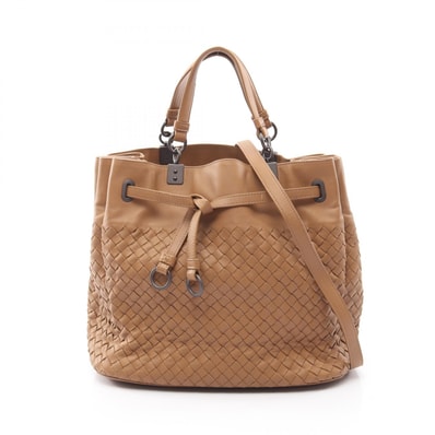 ボッテガヴェネタ BOTTEGA VENETA イントレチャート 2WAY ハンドバッグ バッグ レザー レディース ブラウン系 【中古】