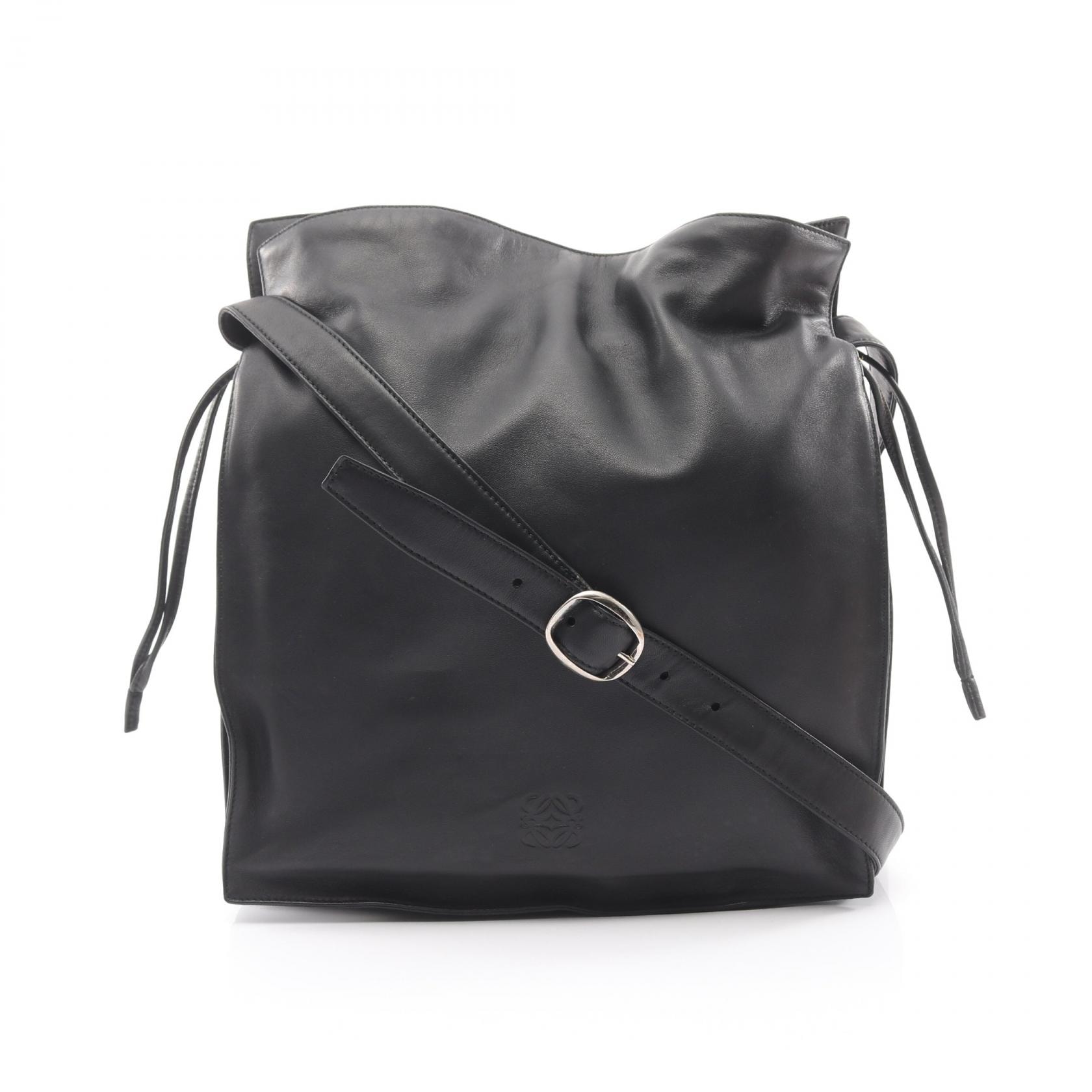 ロエベ LOEWE フラメンコ ショルダーバッグ バッグ レザー レディース ブラック系 【中古】