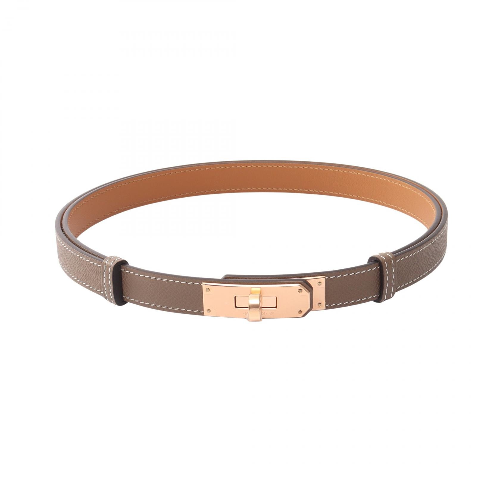エルメス HERMES ケリーベルト エトゥープ ベルト 衣料品 ヴォーエプソン ヴォーエプソン レディース グレー系 GCY080FB 【中古】