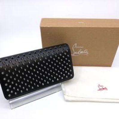 Christian Louboutin Macaron Studs Leather Flap Long Wallet "Black"