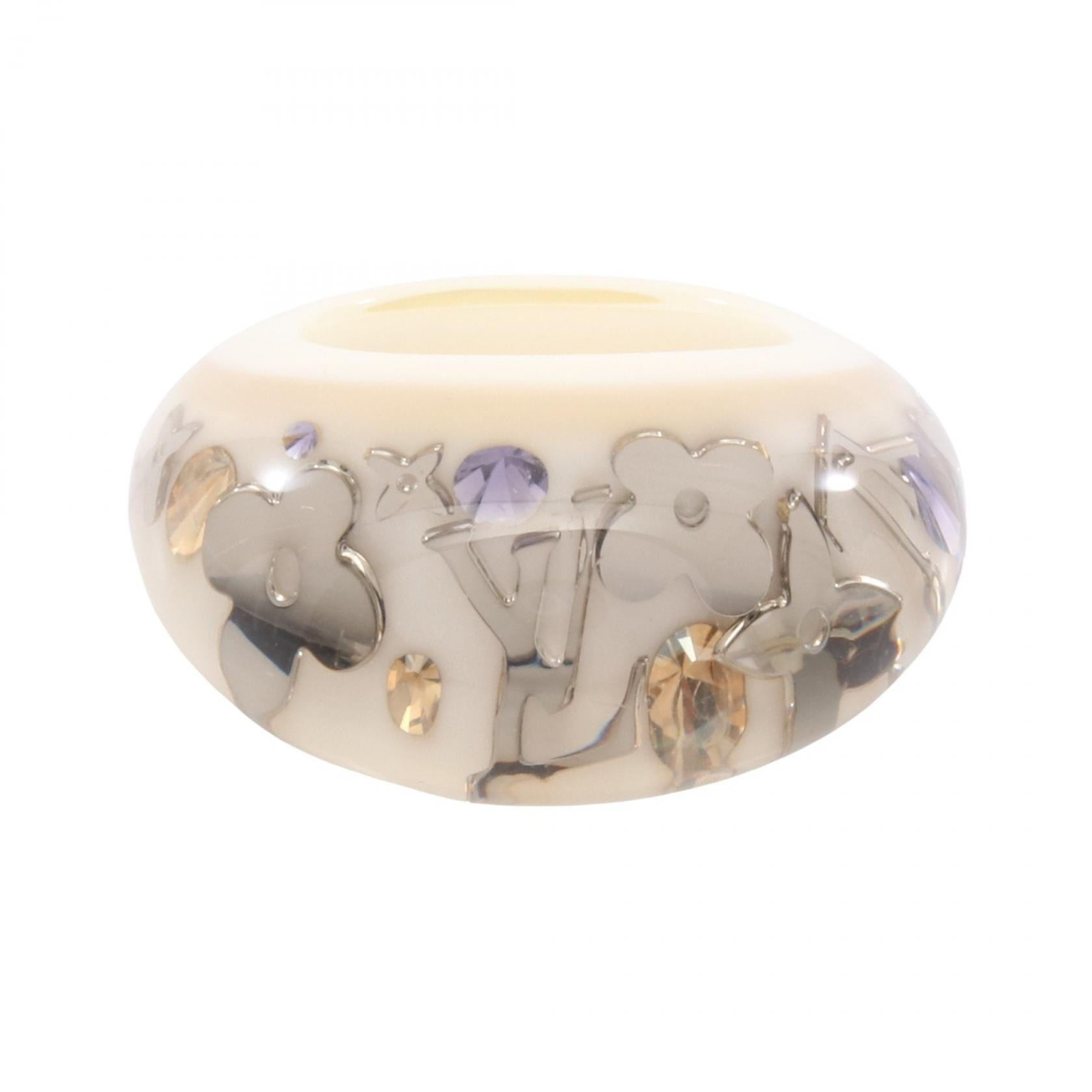 ルイ・ヴィトン LOUIS VUITTON バーグ アンクルージョン リング・指輪 ジュエリー ステンレススチール レジン / ラインストーン シルバー レディース アイボリー系 / シルバー系 / マルチカラー 【中古】