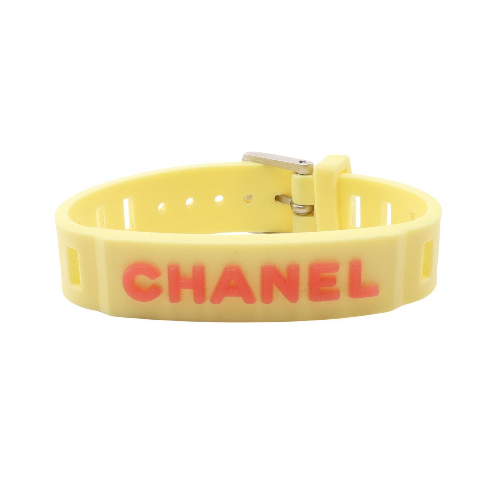 シャネル CHANEL ラバーバンド ブレスレット アクセサリー ラバー レディース イエロー系 / オレンジ系 【中古】