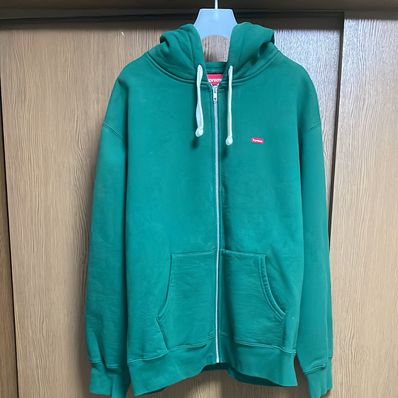 Supreme Small Box Drawcord Zip Up Hooded Sweatshirt "Dark Green"