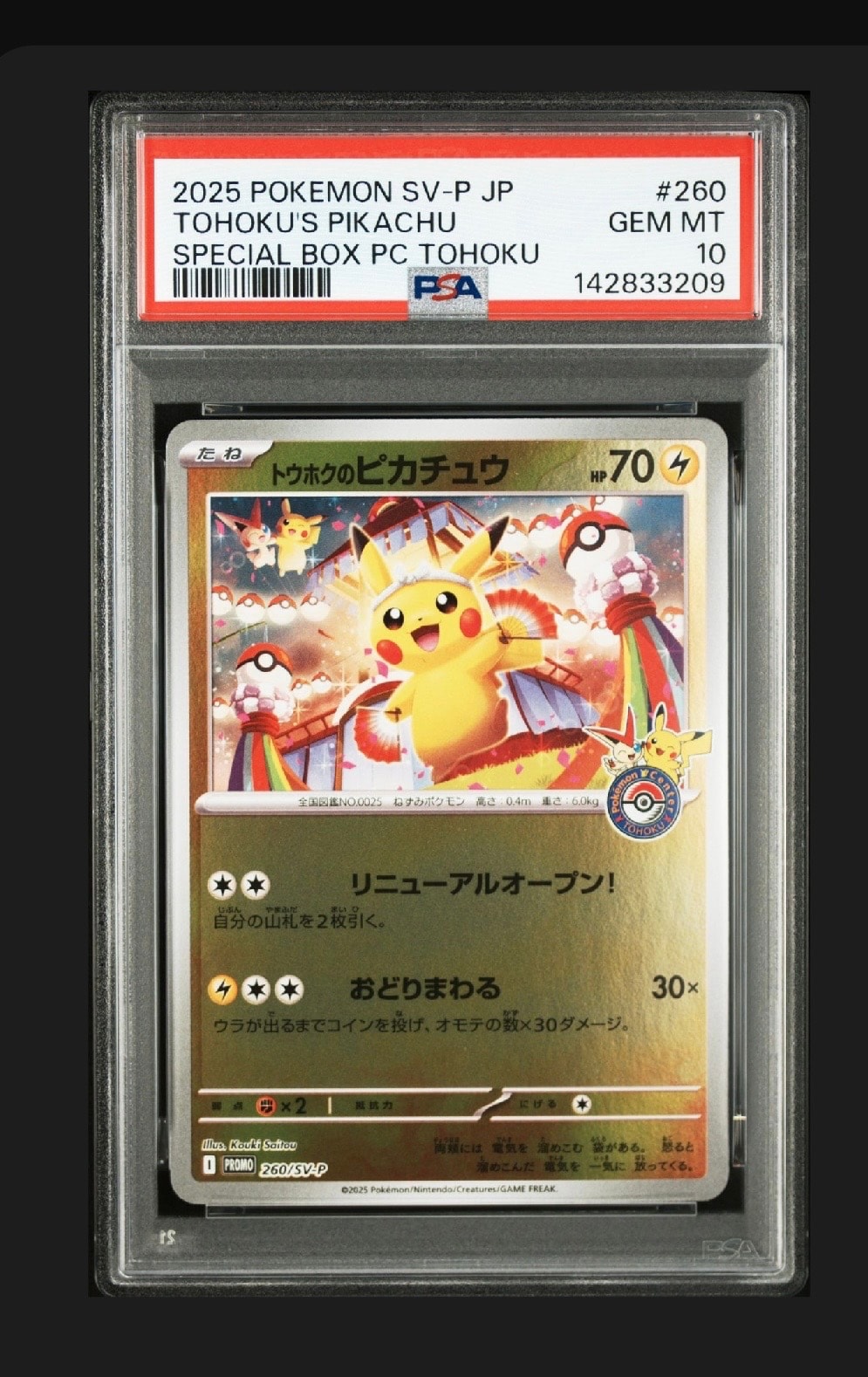 トウホクのピカチュウ P [SV-P 260](スペシャルBOX「ポケモンセンター