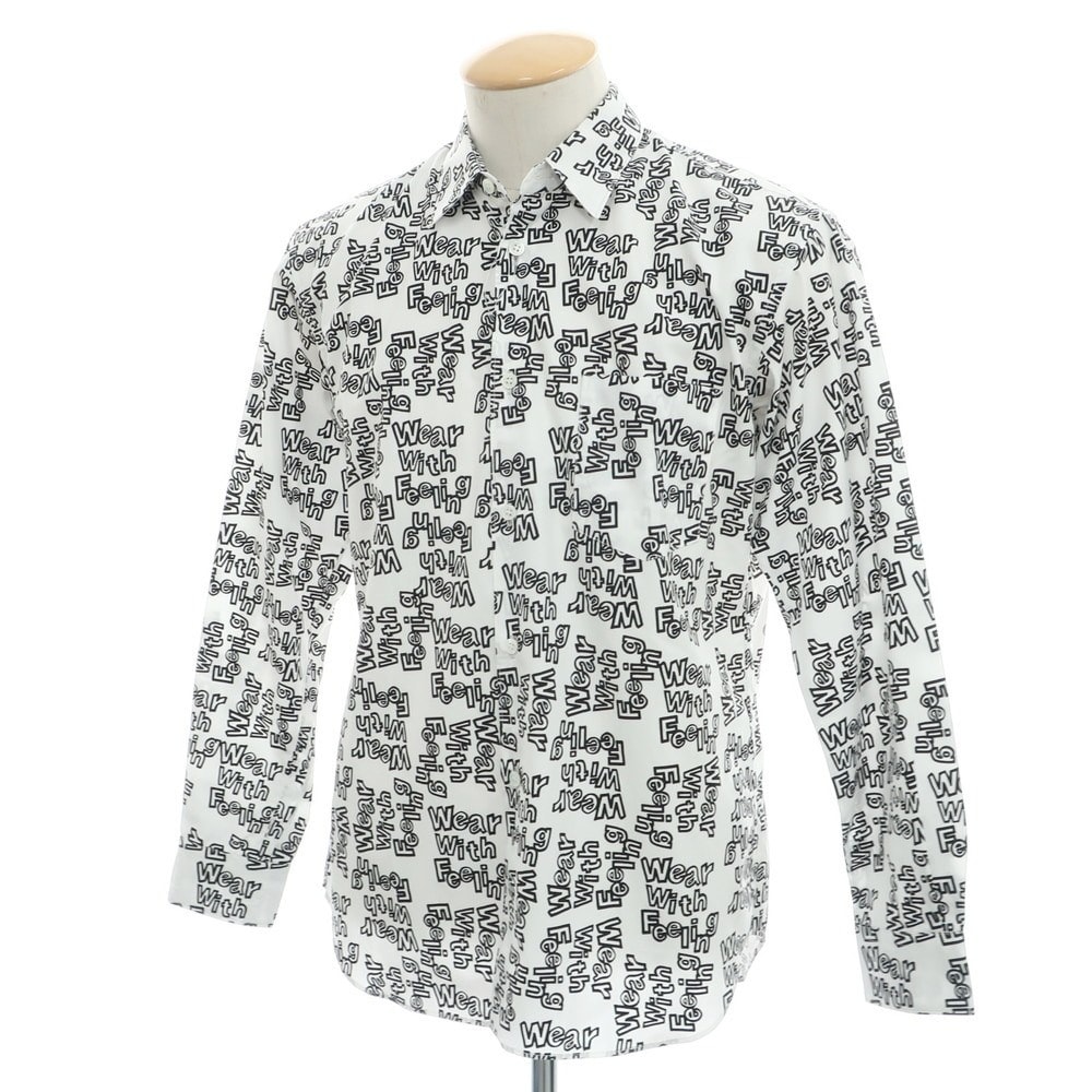 【中古】コムデギャルソンシャツ COMME des GARCONS SHIRT 2024年秋冬 コットン レギュラーカラー カジュアルシャツ ホワイトxブラック【サイズXS】【メンズ】