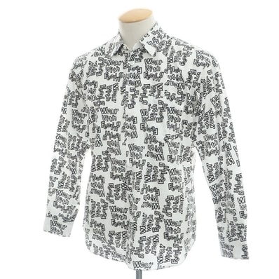 【中古】コムデギャルソンシャツ COMME des GARCONS SHIRT 2024年秋冬 コットン レギュラーカラー カジュアルシャツ ホワイトxブラック【サイズXS】【メンズ】