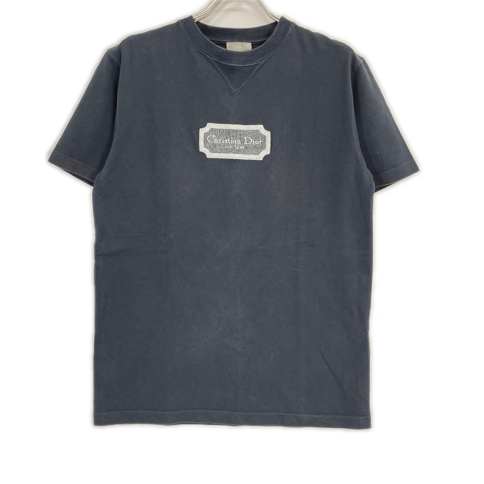 ディオールオム 243J685B0554 ブラック 22AW ロゴエンブロイダリー グレー Tシャツ XS