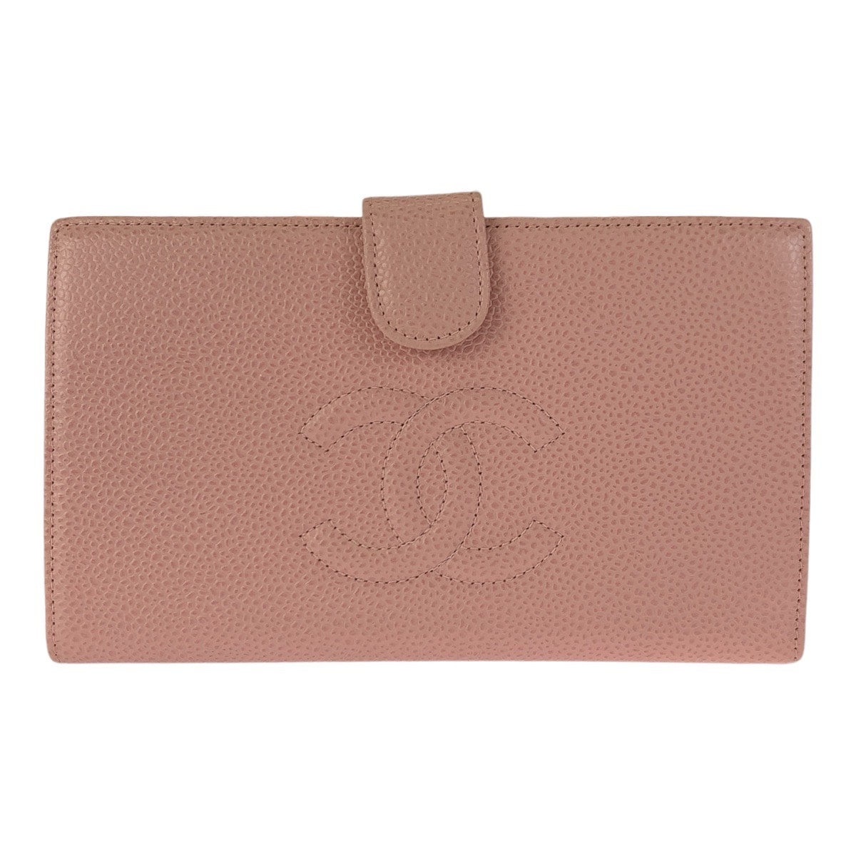 美品 CHANEL シャネル ヴィンテージ ココマーク ピンク ゴールド金具 レザー 長財布 ロングウォレット 601799 【中古】