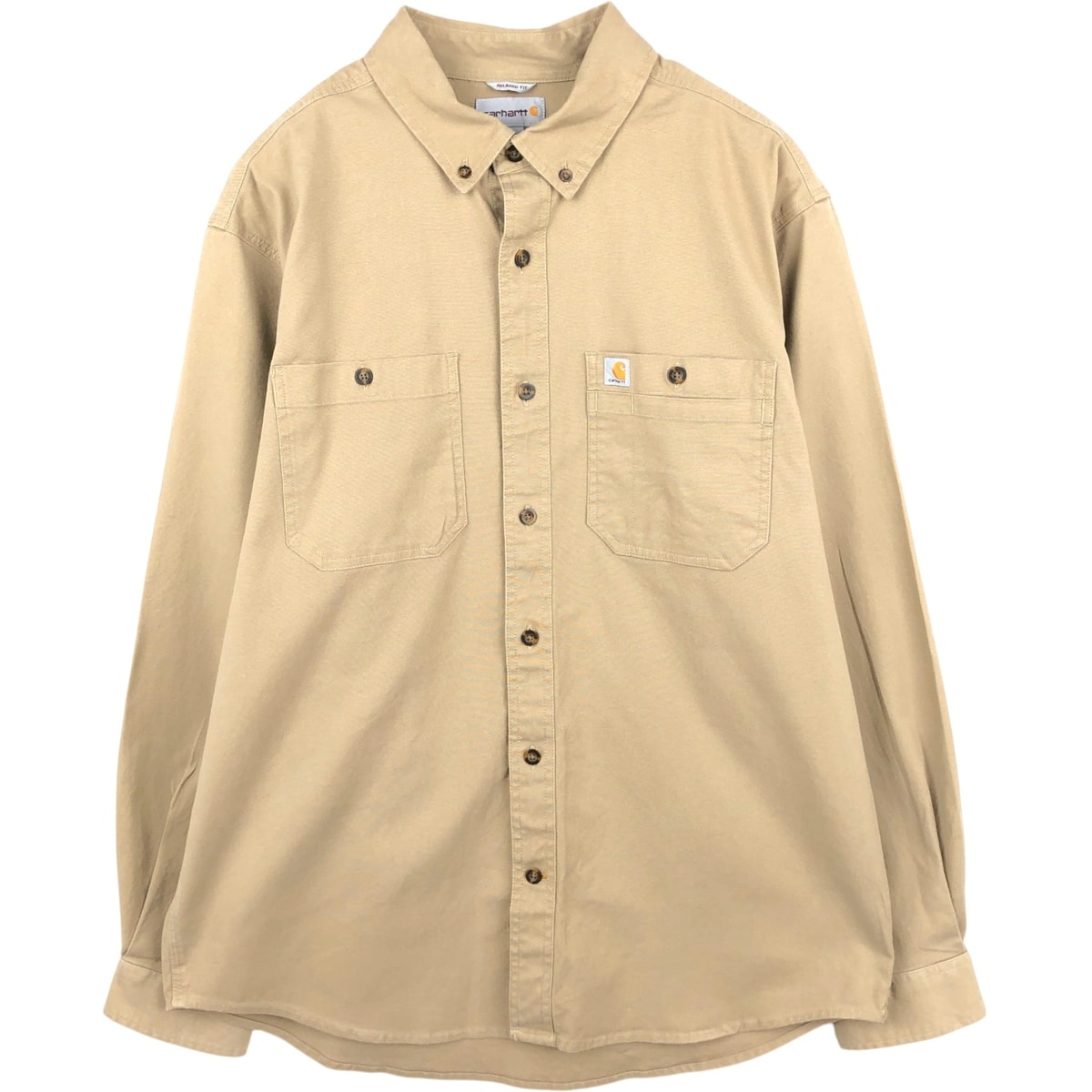 古着 カーハート Carhartt RELAXED FIT 長袖 ボタンダウン ワークシャツ メンズL相当/eaa676382