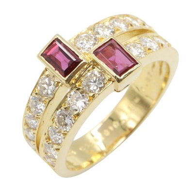 ヴァンクリーフ&アーペル Van Cleef & Arpels ルビー ダイヤモンド リング リング・指輪 ジュエリー K18(イエローゴールド) ダイヤモンド ルビー レディース ゴールド系 / クリア系 / レッド系 【中古】