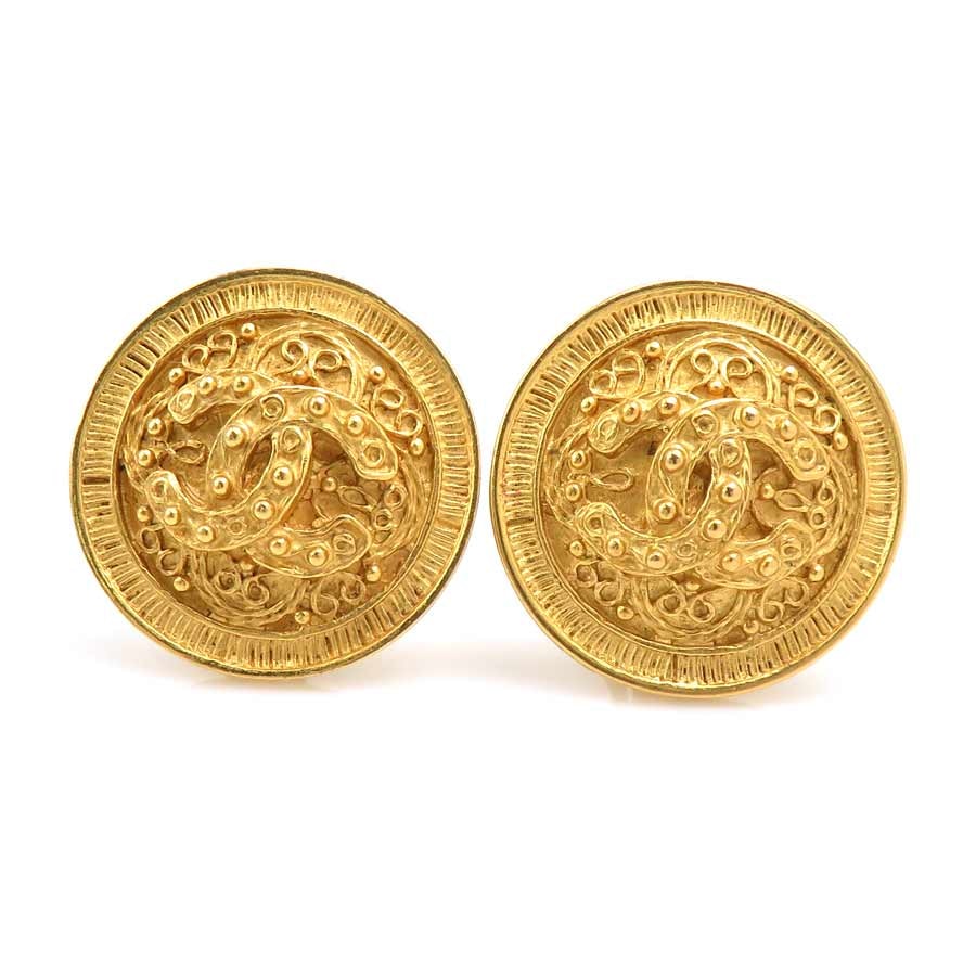 やや傷や汚れあり】シャネル CHANEL イヤリング ココマーク メタル  