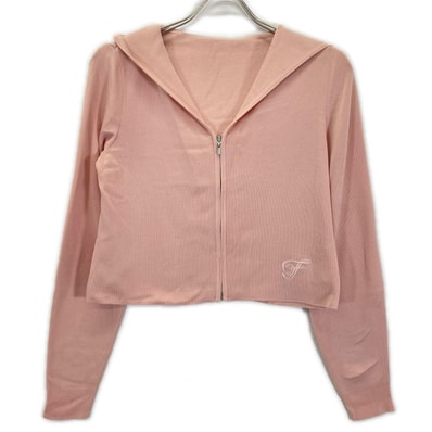 フォクシー 43379 23年 ピンク シルク100 Knit Parka Lena ニットパーカレナ 38