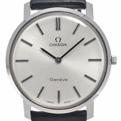 オメガ OMEGA ST111.0108 ヴィンテージ ジュネーブ Cal.620 シルバー 手巻き メンズ 良品 腕時計 D#146360