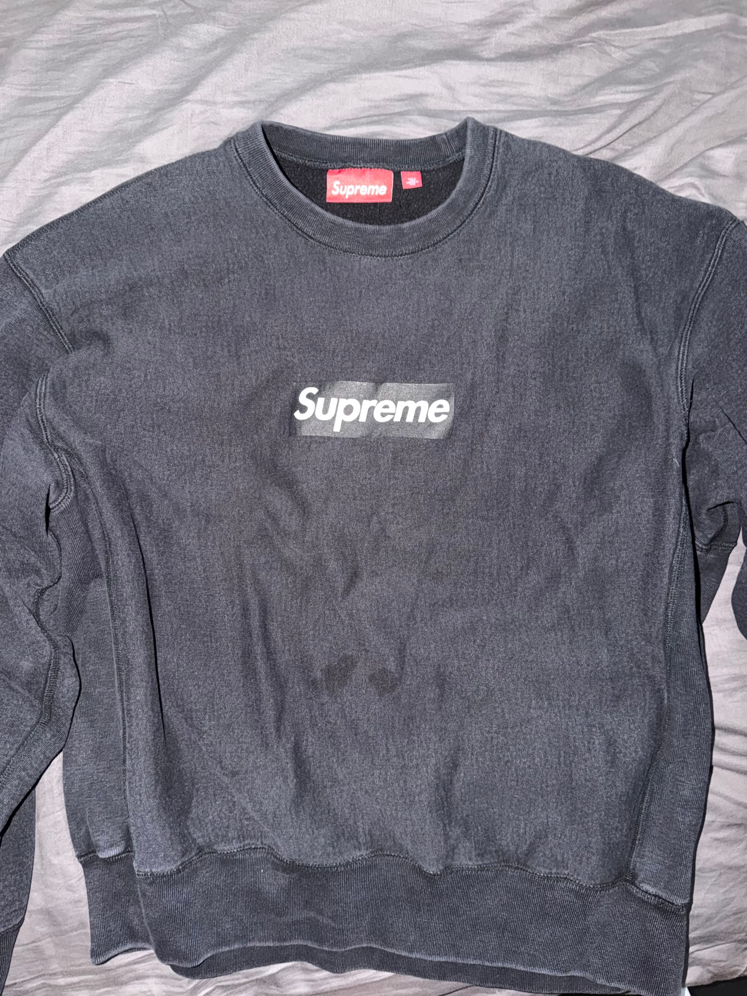 Supreme Washed Box Logo Crewneck "Black"