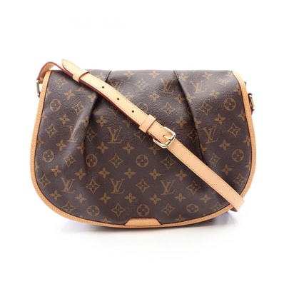 ルイ・ヴィトン LOUIS VUITTON メニルモンタンMM モノグラム ショルダーバッグ バッグ PVCコーティングキャンバス レザー レディース ブラウン系 M40473 【中古】