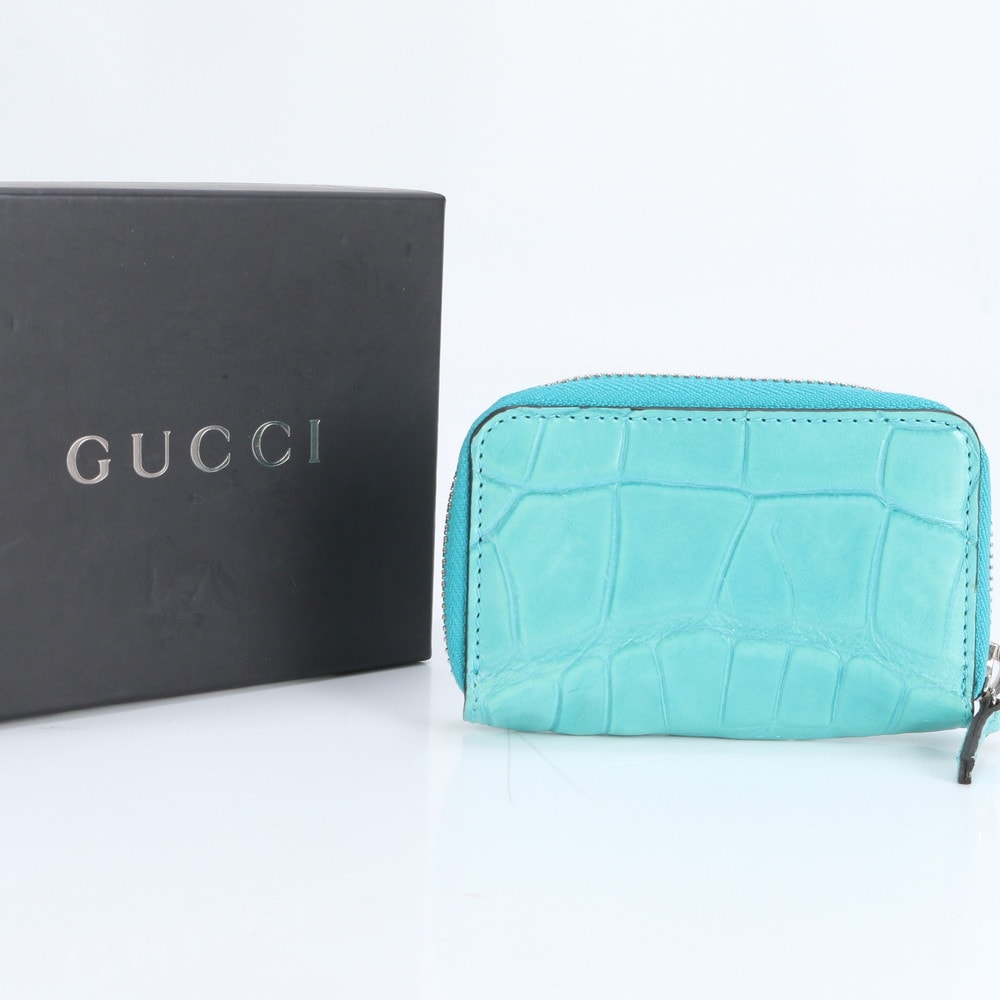 美品 グッチ クロコダイル ケース 245563・203887 財布 箱付 GUCCI】グッチ『クロコダイル コインケース』245563 メンズ