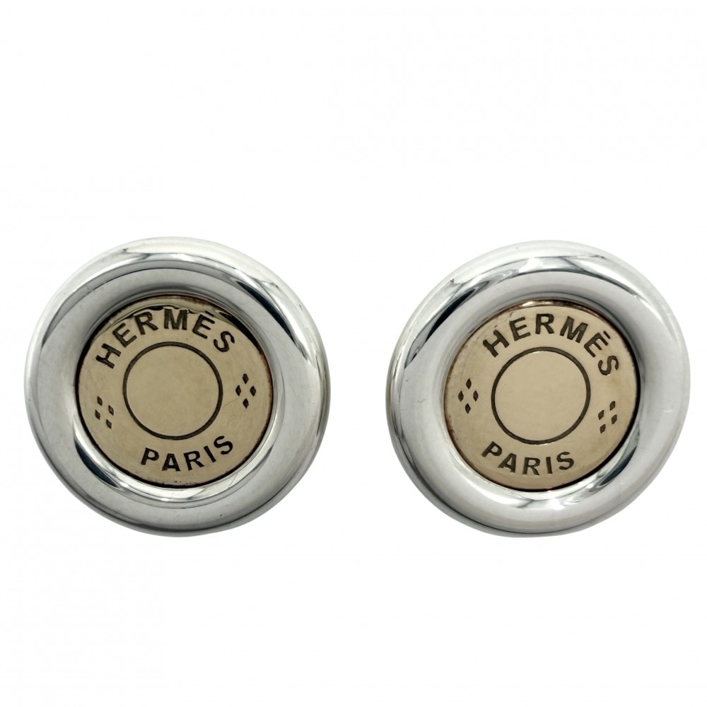 HERMES エルメス ピアス セリエ クルードセル アクセサリー ジュエリー Au750 18金 K18イエローゴールド  シルバー925   ゴールド シルバー レディース 約5.9g【中古品】