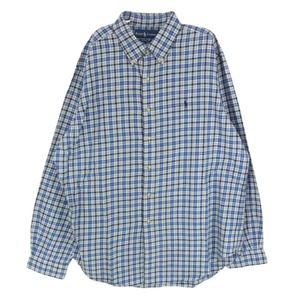 RALPH LAUREN ラルフローレン その他トップス ボタンダウン チェック 長袖 シャツ ブルー系 XL【中古】