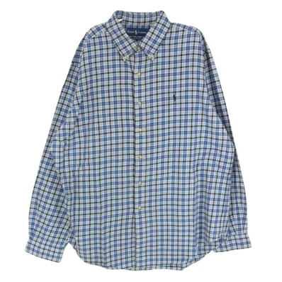 RALPH LAUREN ラルフローレン その他トップス ボタンダウン チェック 長袖 シャツ ブルー系 XL【中古】