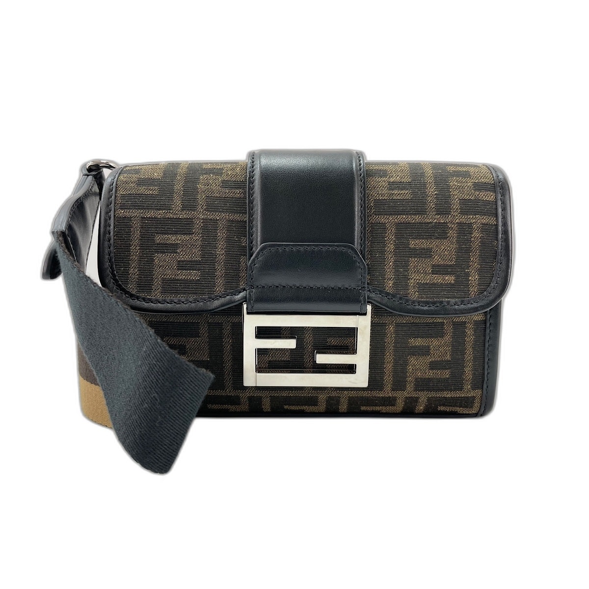 フェンディ FENDI ダブルバゲット ショルダーバッグ キャンバス【中古】