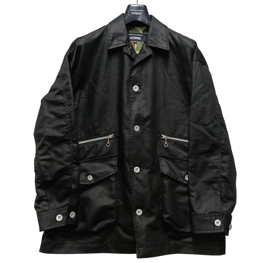 COMME DES GARCONS HOMME コムデギャルソンオム HO-J029 コットンラミー ツイルブルゾン ジャケット ブラック サイズXS 正規品 / 54587