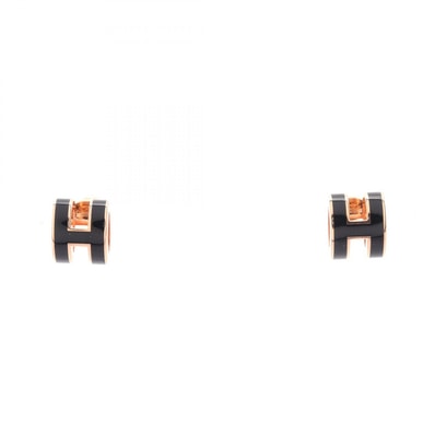 エルメス HERMES MINI POP H ミニポップアッシュ ピアス ジュエリー GP(ゴールドメッキ) レディース ブラック系 / ゴールド系 【中古】