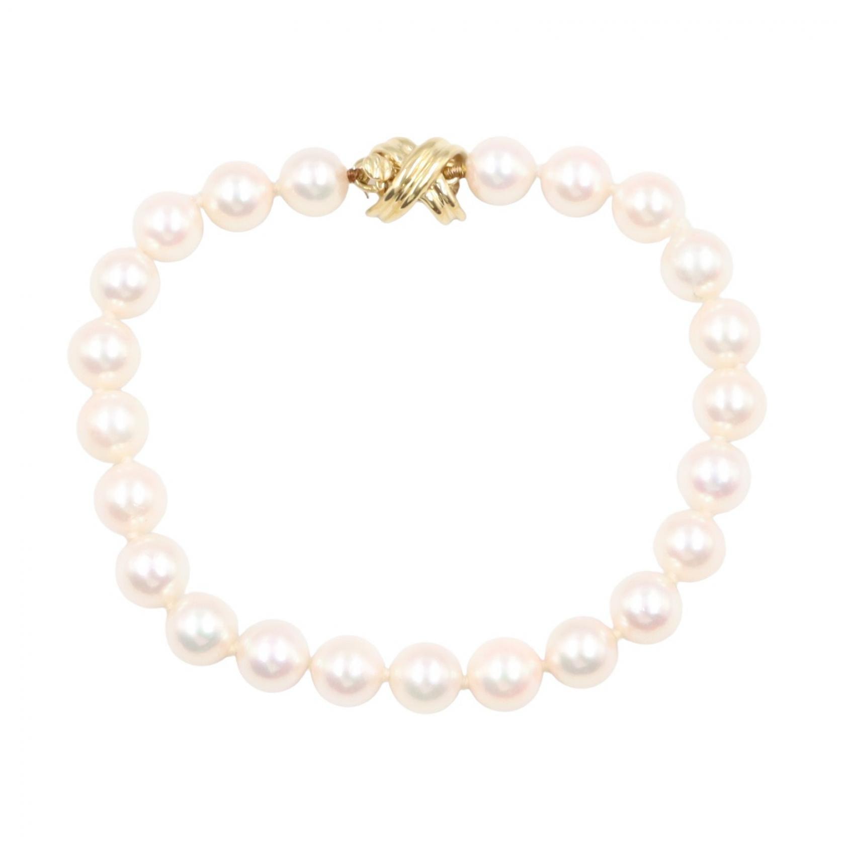 ティファニー TIFFANY&CO シグネチャー パール ブレスレット ブレスレット アクセサリー K18(イエローゴールド) パール レディース ゴールド系 / ホワイト系 【中古】