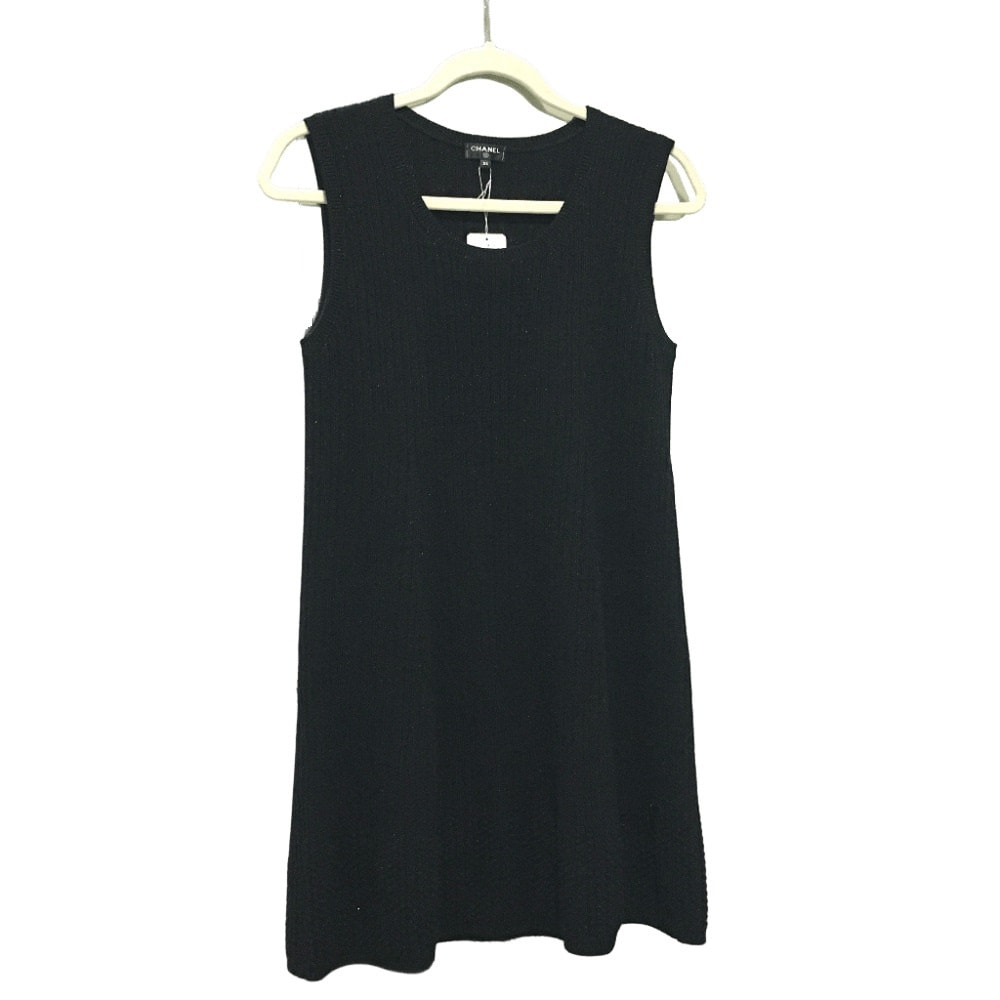 シャネル CHANEL 18S ニット アパレル ワンピース カシミヤ ブラック 未使用