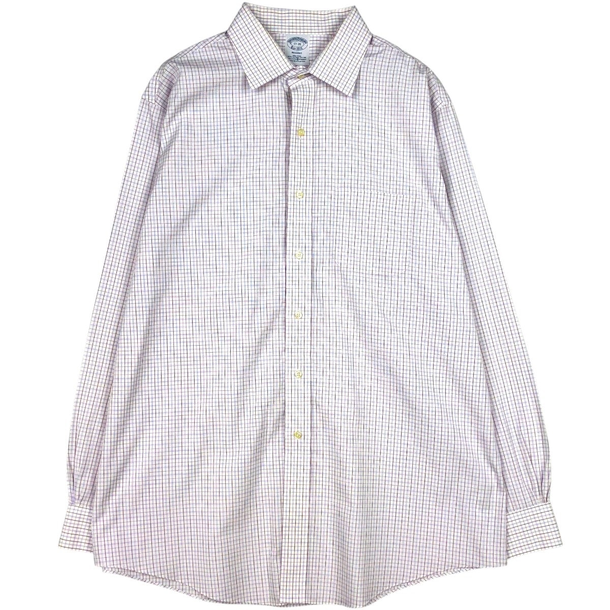 古着 ブルックスブラザーズ Brooks Brothers Est.1818 REGENT ワイドカラー 長袖 コットンチェックシャツ メンズXL相当/eaa666453