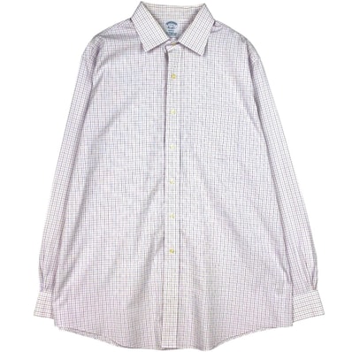 古着 ブルックスブラザーズ Brooks Brothers Est.1818 REGENT ワイドカラー 長袖 コットンチェックシャツ メンズXL相当/eaa666453
