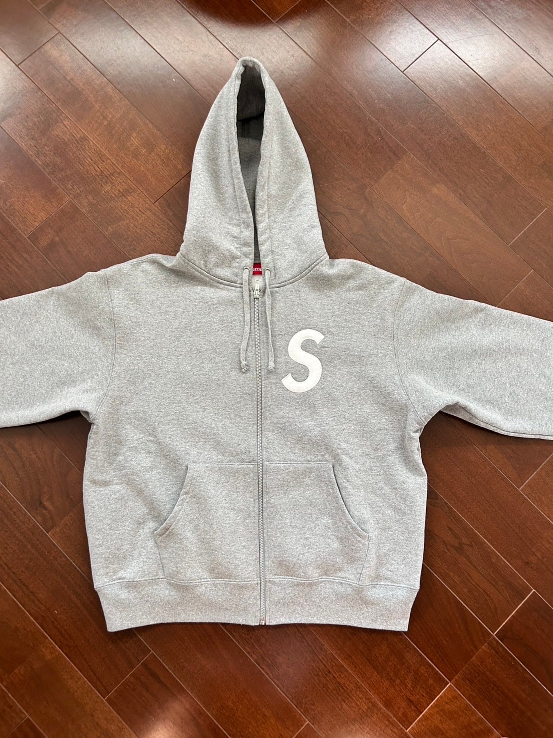 Supreme S Logo Zip Up Hooded Sweatshirt (25FW) "Heather Grey"