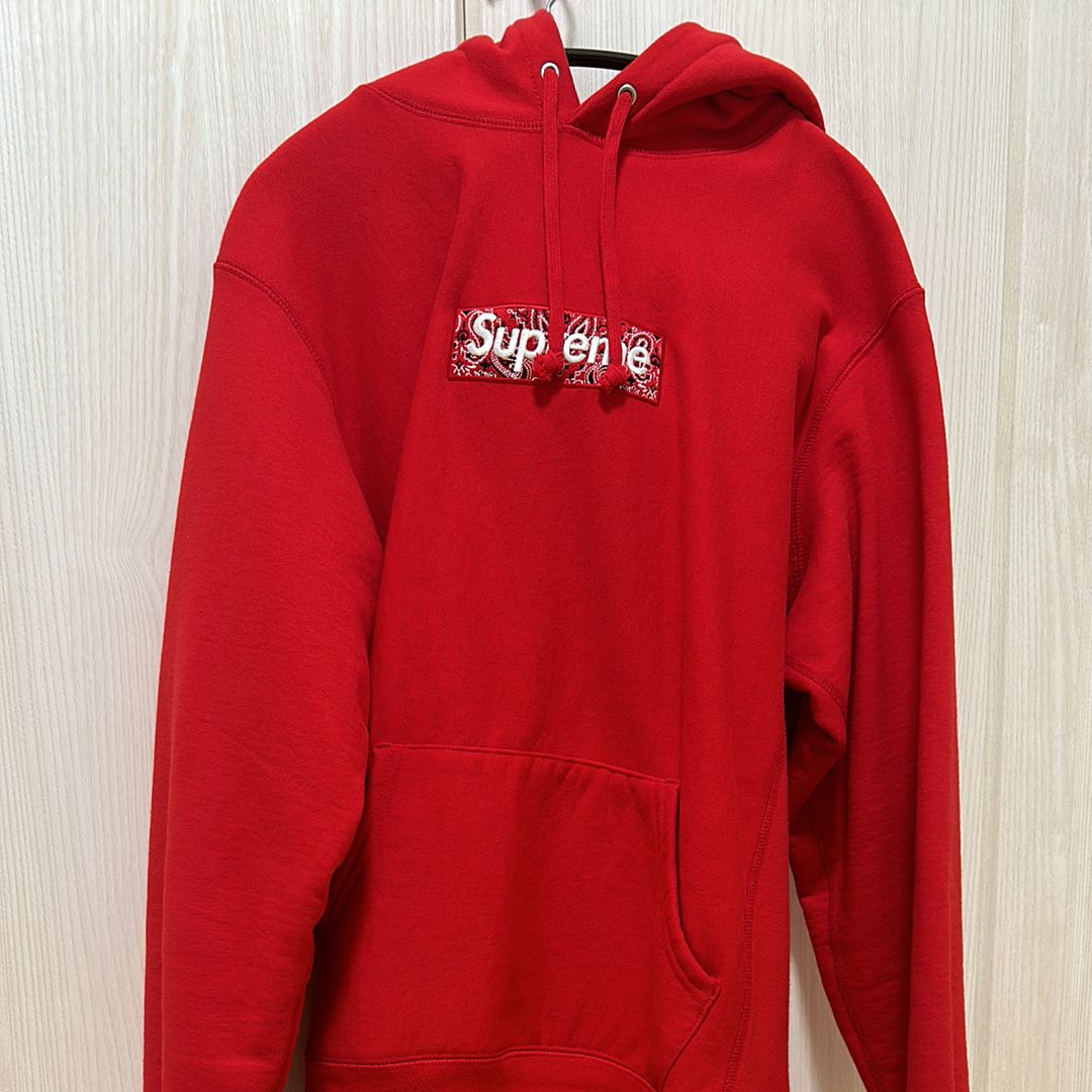 Supreme Bandana Box Logo Hooded Sweatshirt "Red"