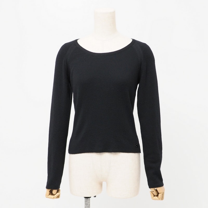 ■美品■CHANEL シャネル ヴィンテージ セーター サイズ38 長袖 ニットセーター 99A カシミヤ シルク【おすすめ】 イタリア製 ブランド古着【中古】20241002/RA1407