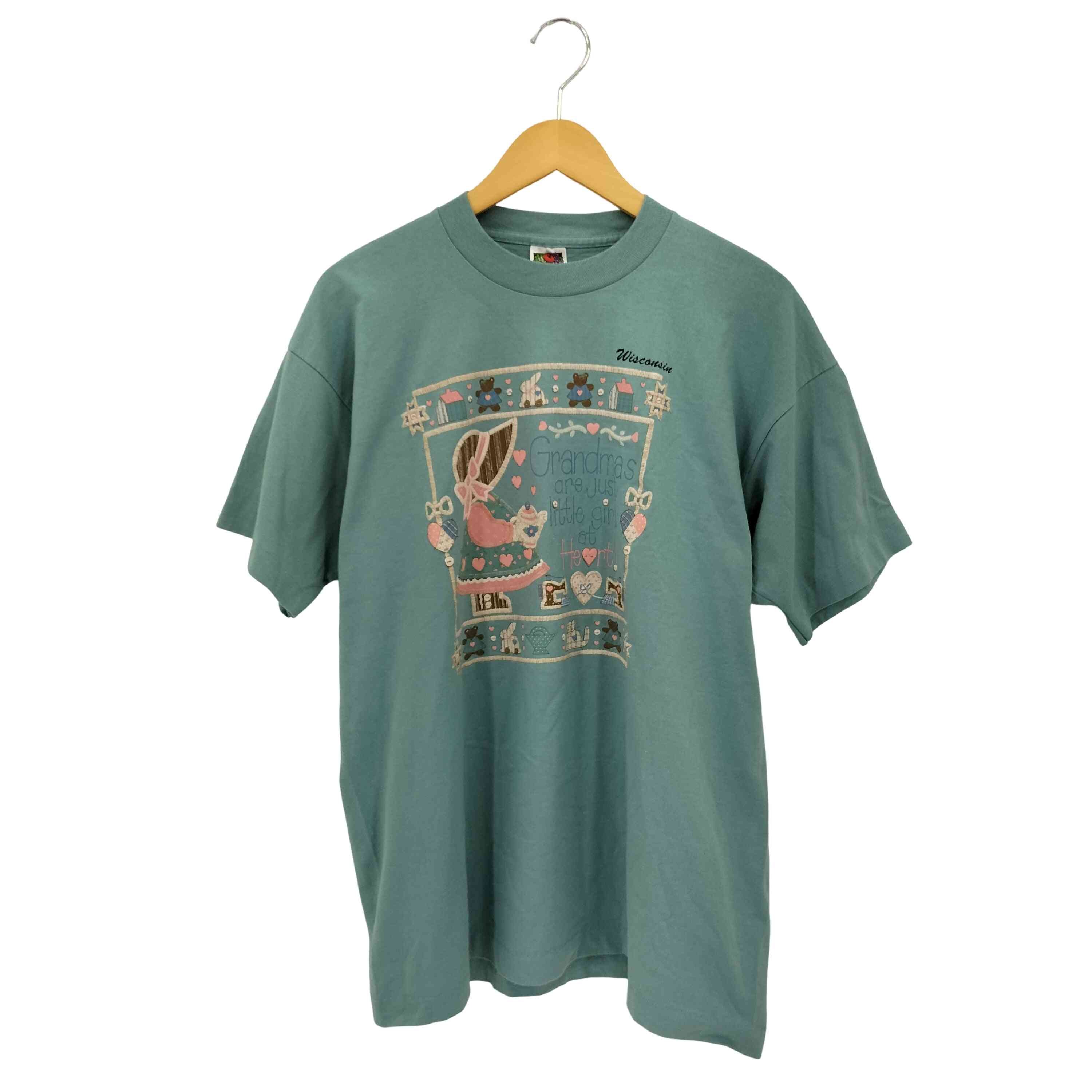 90s USA製 シングルステッチ 刺繍 クルーネック Tシャツ【1139901731139】