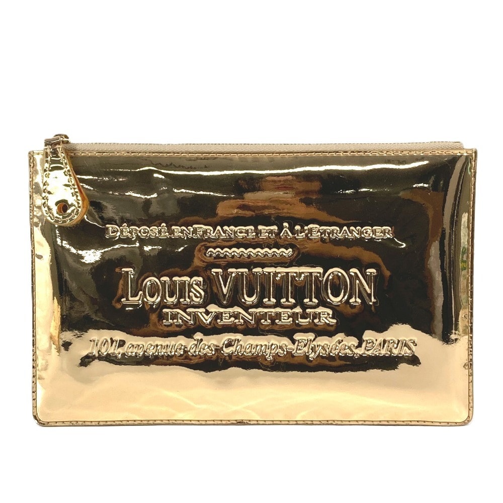 ルイヴィトン LOUIS VUITTON ポシェット プラット M95278 モノグラムミロワール ポーチ ショルダーバッグ クラッチバッグ 2WAYバッグ ハンドバッグ レザー ゴールド 美品