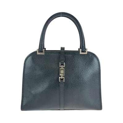 美品 GUCCI グッチ ジャッキー ブラック 黒 シルバー金具 レザー トートバッグ ハンドバッグ 506087 【中古】