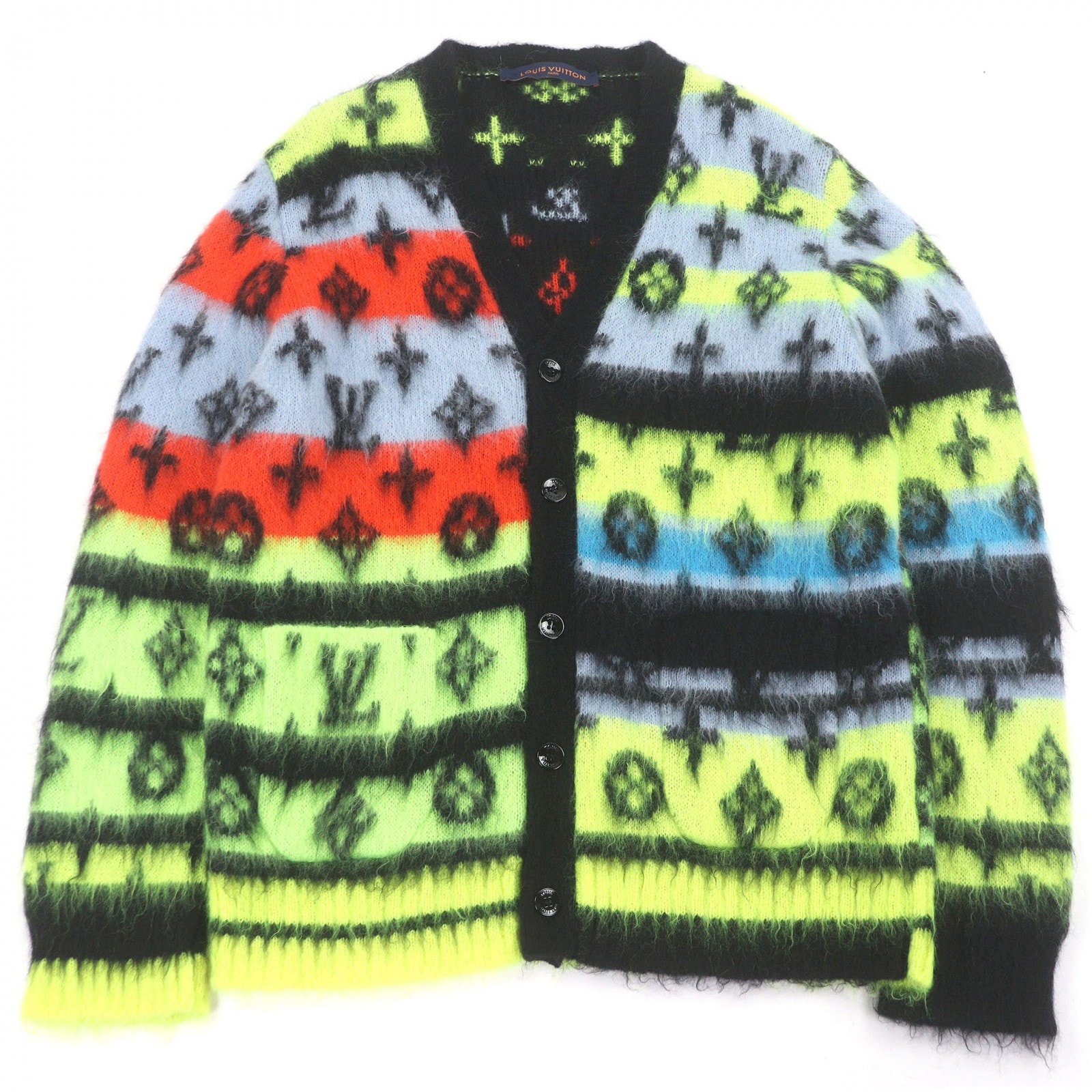 極美品 ルイヴィトン カーディガン マルチカラー メンズ L